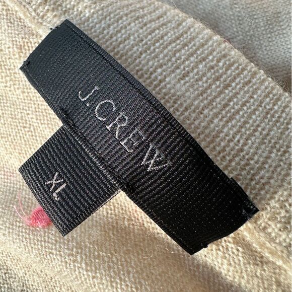 J. CREW Sweater Embroidered Polka Dots E2162 size XL 100% merino wool pullover - Picture 3 of 9